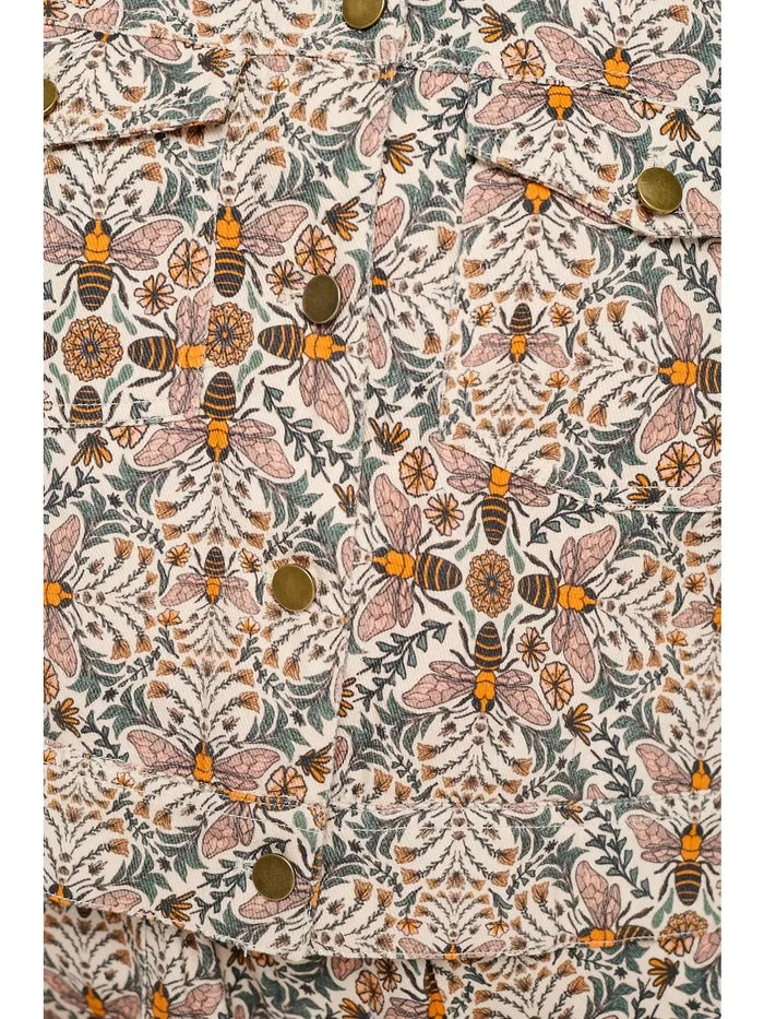 SM Wardrobe - Bee Floral Print Crop Jacket