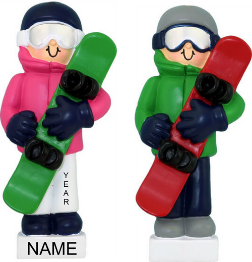 Snowboarder, Snowboarding- Personalized Christmas Ornament
