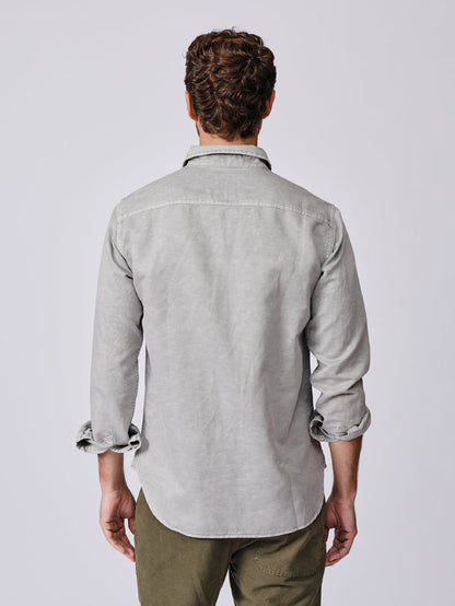 Aubin Pale Grey Sorrel Linen Blend Shirt | Linen Shirt