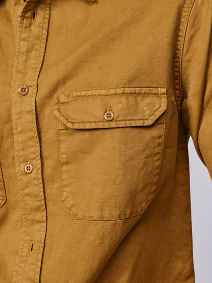 Aubin Mustard Sorrel Linen Blend Shirt | Linen Shirt