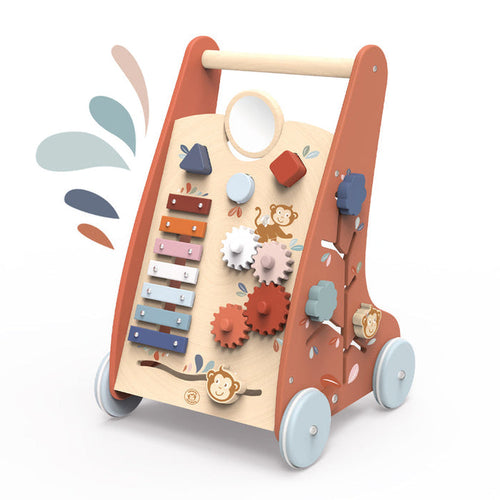 Speedy Monkey Wooden Multi-Activity Baby Walker