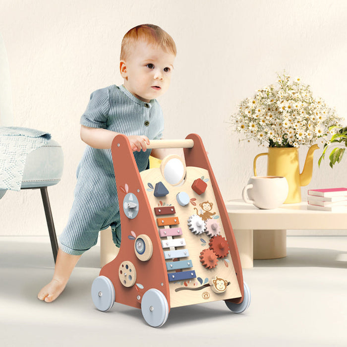 Speedy Monkey Wooden Multi-Activity Baby Walker
