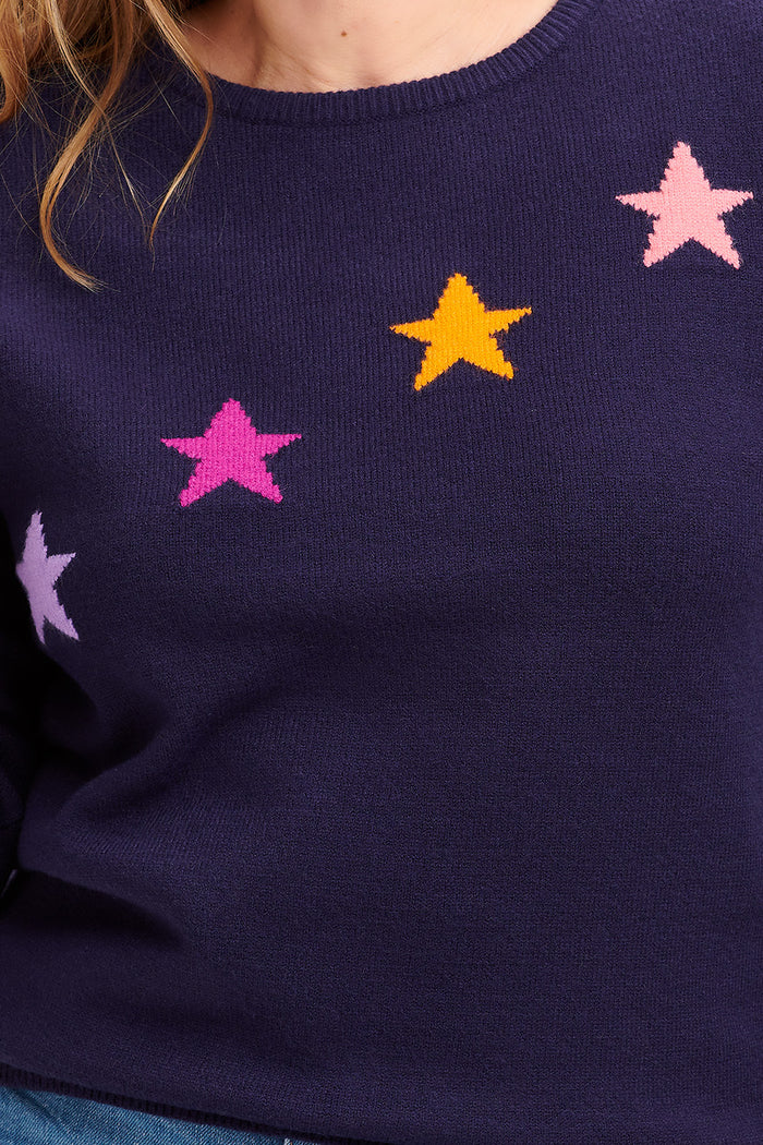 Stacey Jumper - Navy, Diagonal Stars