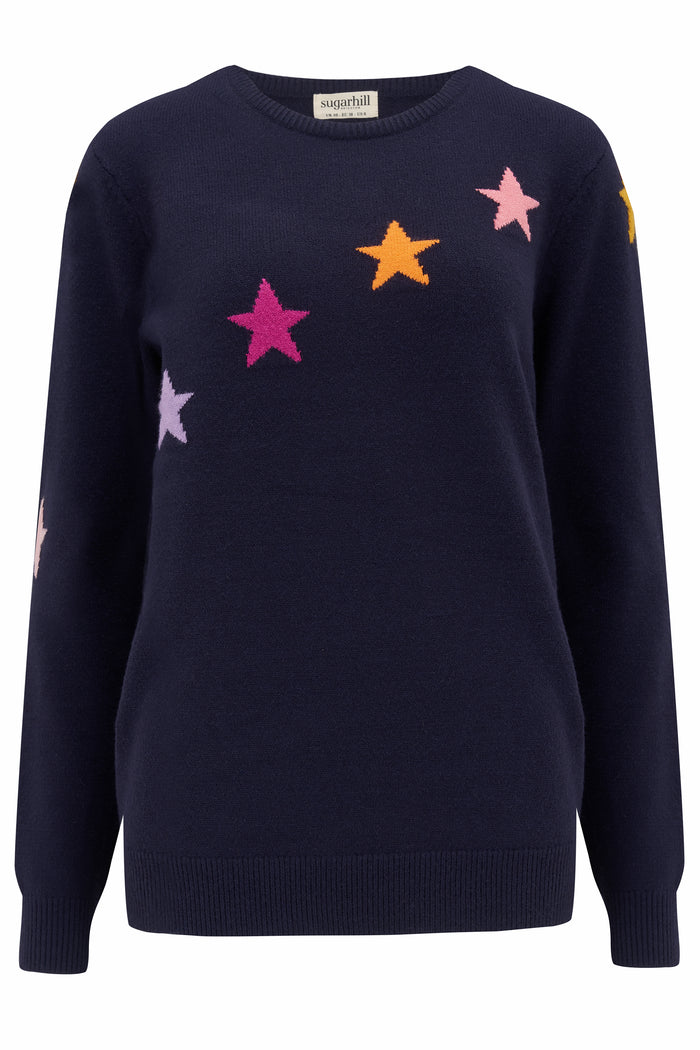Stacey Jumper - Navy, Diagonal Stars