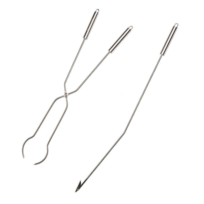 Stainless Steel Fire Pit Poker and Tongs Tool Kit - Wichita Home Outlet