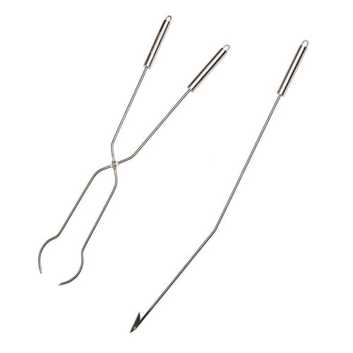 Stainless Steel Fire Pit Poker and Tongs Tool Kit - Wichita Home Outlet