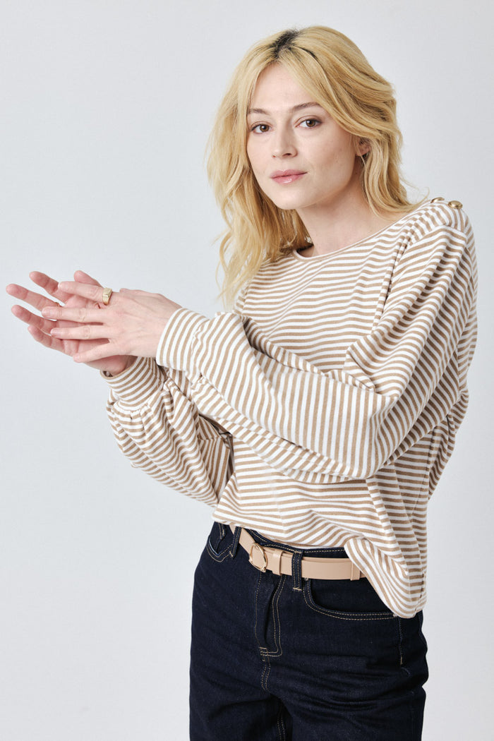 Stella Long Sleeve Top (Brown)