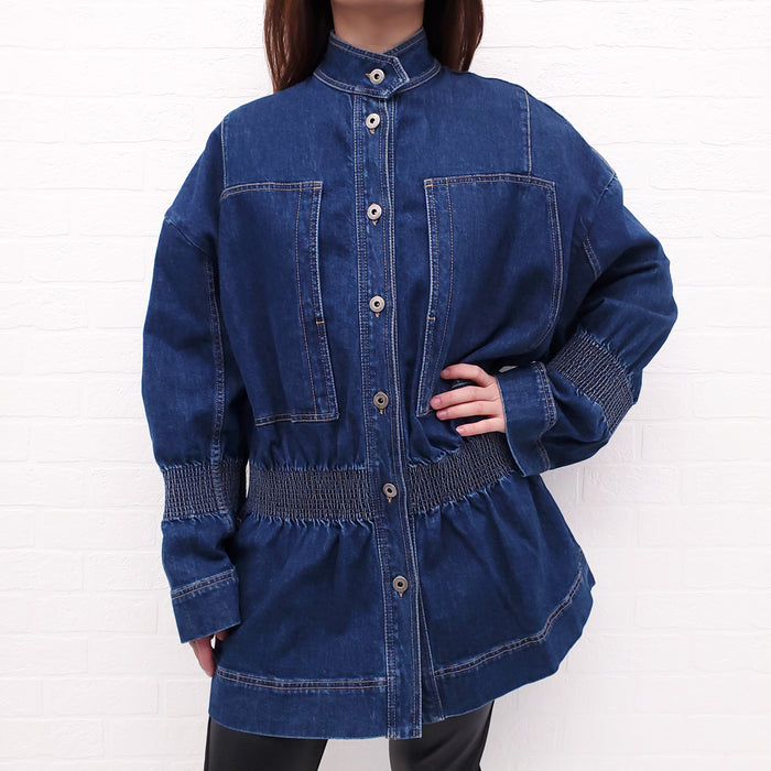 STELLA MCCARTNEY DENIM JACKET WITH CINCHED DETAIL - SIZE 40