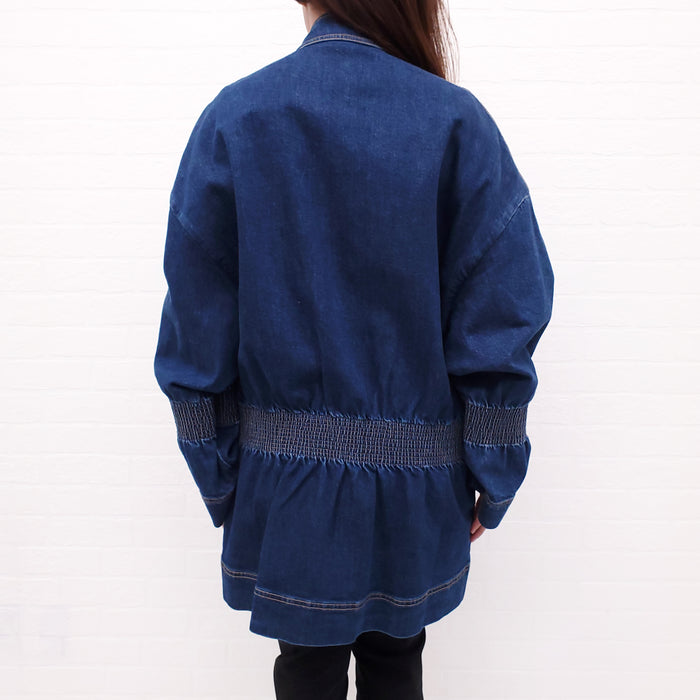 STELLA MCCARTNEY DENIM JACKET WITH CINCHED DETAIL - SIZE 40