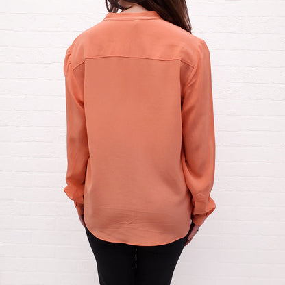 STELLA MCCARTNEY ORANGE SILK BLOUSE - SIZE 40