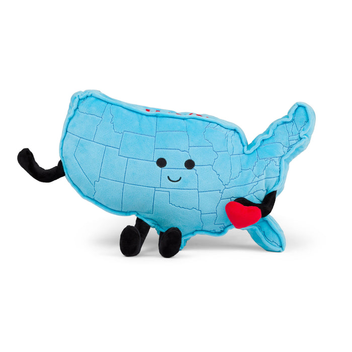 Stuffed States USA - USA Map Stuffed States Mascot Plush Pillow