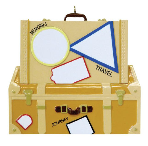 Suitcase/Traveler- Personalized Christmas Ornament