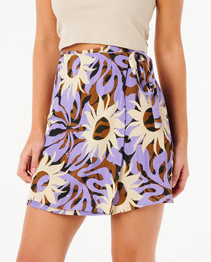 SUN DRENCHED MINI WRAP SKIRT
