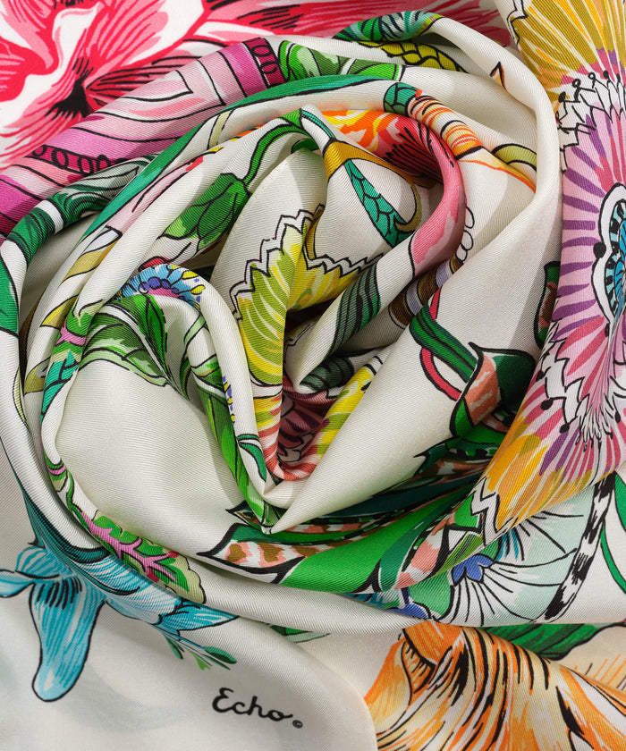 Sunkissed Vine Silk Oblong Scarf in color beach multi