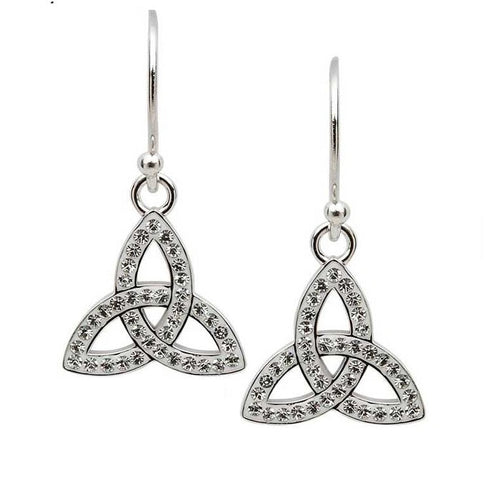 Swarovski Crystal Silver Trinity knot Drop Earring