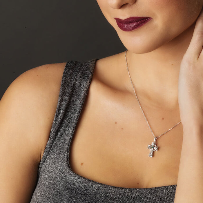 Swarovski Crystal Irish Celtic Trinity Knot Cross - Skellig Gift Store