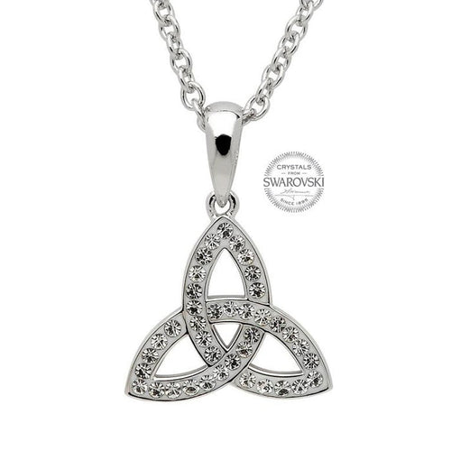 Celtic Trinity Knot Necklace Embellished With Swarovski Crystals