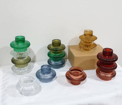 Sweet Home Deco - Taper/Tea Light Candlesticks, Stackable/Revers CandleHolders