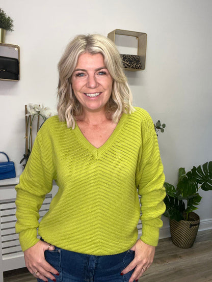 Talisha V-Neck Jumper (Green)