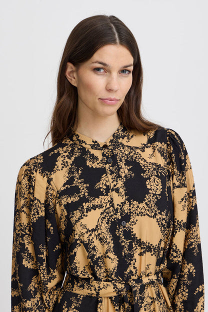 Tara Shirt Dress (Iced Coffee Flower)