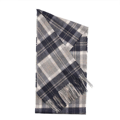 Tartan Weaving Mill 100% Pure Cashmere Scarf - Made in Scotland - Bannockbane Silver - Heritage Of Scotland -