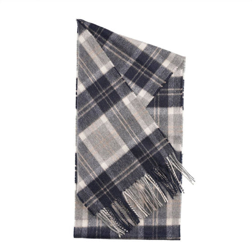 Tartan Weaving Mill 100% Pure Cashmere Scarf - Made in Scotland - Bannockbane Silver - Heritage Of Scotland -