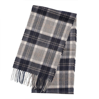 Tartan Weaving Mill 100% Pure Cashmere Scarf - Made in Scotland - Bannockbane Silver - Heritage Of Scotland -