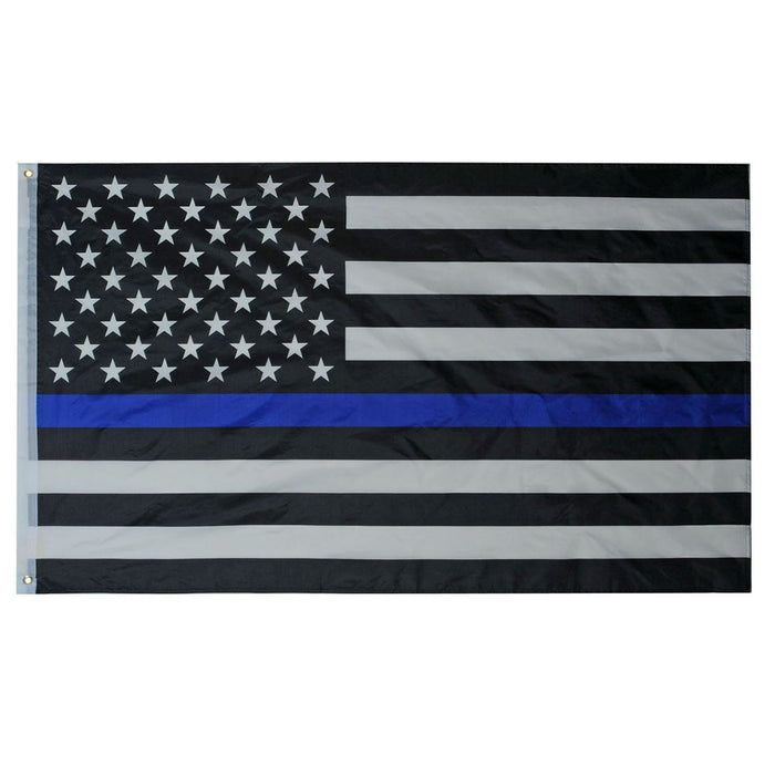Show your support for our nationâ€™s law enforcement officers with this 3'x5' polyester  â€œThin Blue Lineâ€ flag