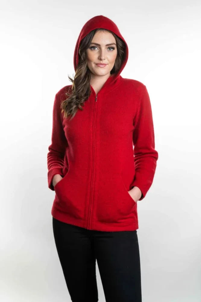 Possum and Merino  TR1024 Hooded Zip Jacket - A warm and cosy hooded jacket with pockets.  Made proudly in New Zealand from a premium blend of 25% possum fur, 65% merino & 10% silk.