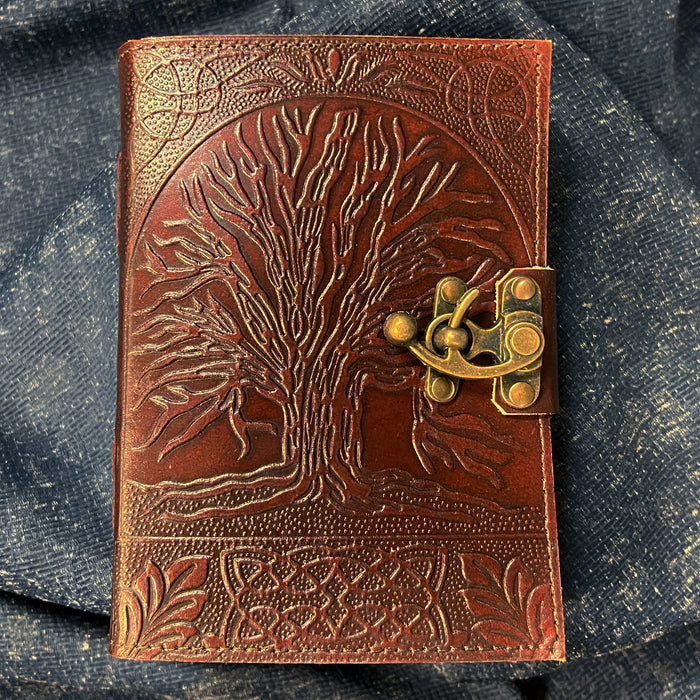 Tree of Life Leather Journal w/ Metal Latch