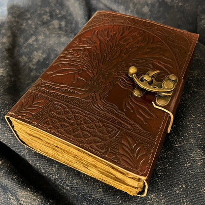 Tree of Life Leather Journal w/ Metal Latch