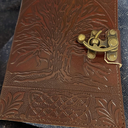 Tree of Life Leather Journal w/ Metal Latch