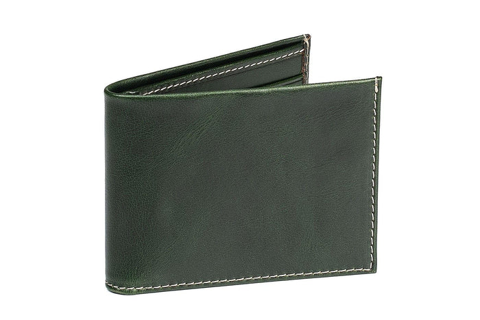 Moral Code Turner Slim Billfold Wallet - #color_green-leather
