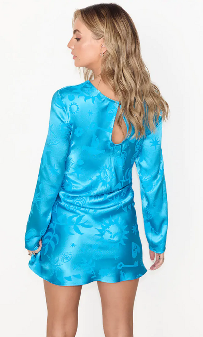 Turquoise Sundazed Summer Mini Soho Dress (Blue)