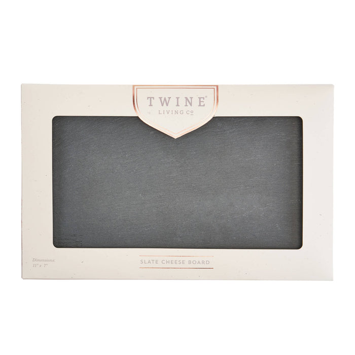 Twine - 11 inch Slate Cheese Board with Natural Edges Includes Chalk