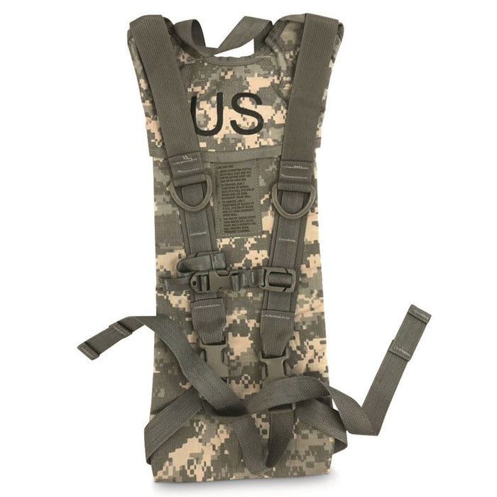 New US GI issue digital camo hydration backpack holds a 3 liter bladder (not included). Made in the USA. MOLLE compatible.