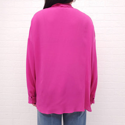 VALENTINO PINK PP COLLECTION SILK BLOUSE WITH TIE - SIZE 40