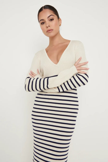 Vanessa Striped Knit Dress