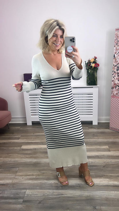 Vanessa Striped Knit Dress
