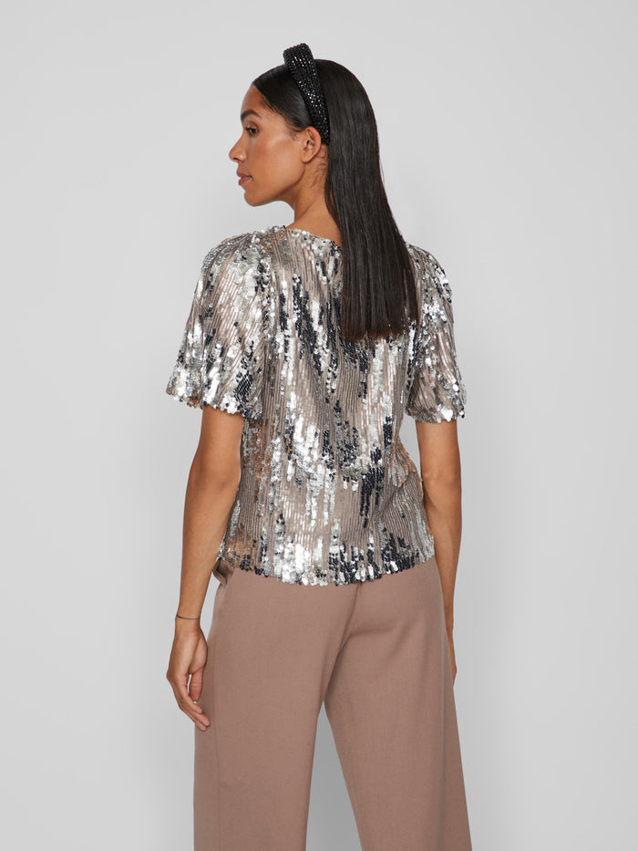 VIAMA SEQUIN TOP (SILVER)