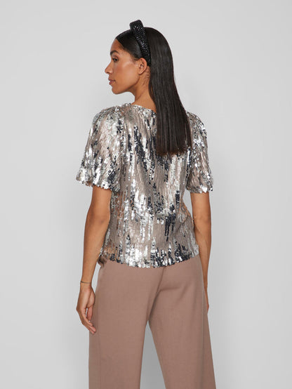 VIAMA SEQUIN TOP (SILVER)