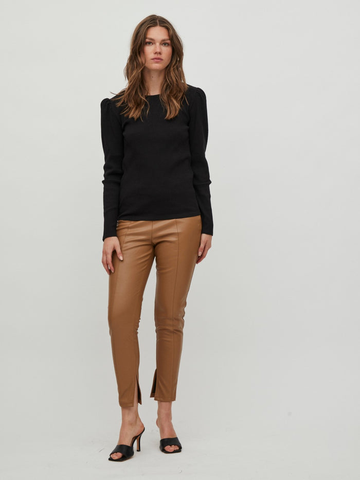 Vibalou Puff Sleeve Top (Black)
