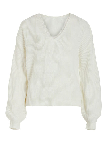 Viena V-Neck Lace Top (White Asylum)
