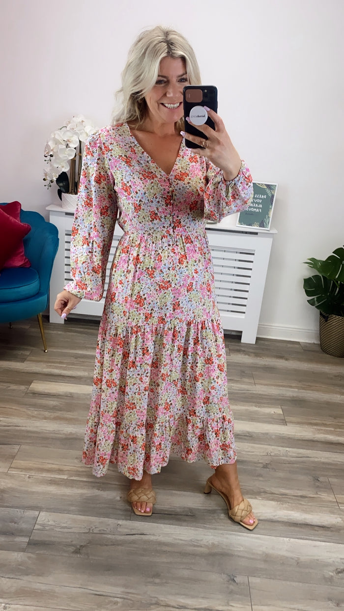Vikikki V-Neck Midi Dress (Multi)