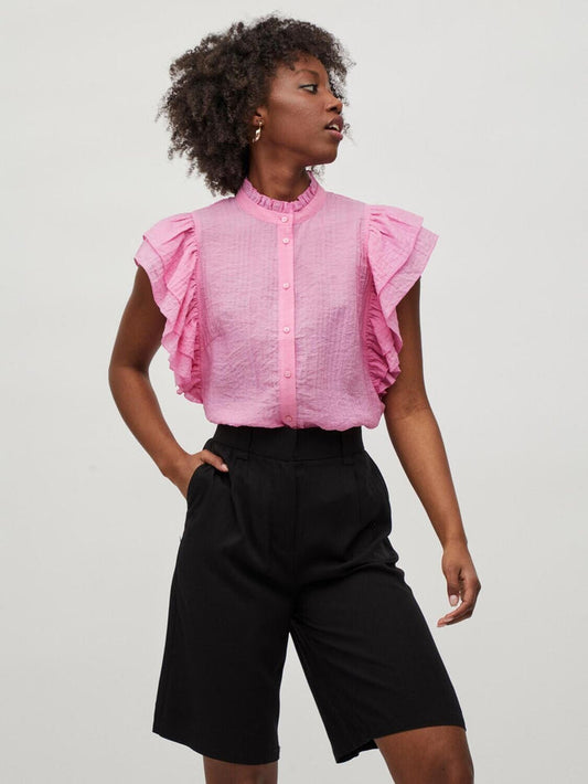 Vinillie Flounce Shirt (Pink)