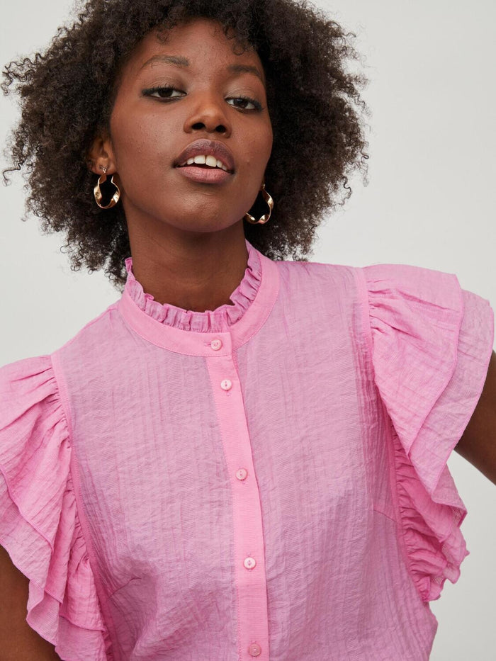 Vinillie Flounce Shirt (Pink)
