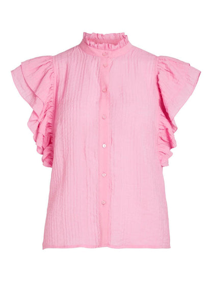 Vinillie Flounce Shirt (Pink)