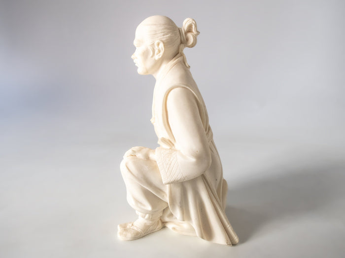 Vintage Chinoiserie Statue Sculpture A. Giannelli Marble Signed