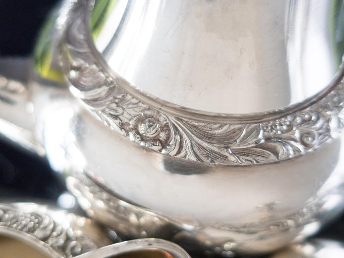 Vintage Silver Plate Coffee Service New Beverly Manor Wilcox IS 3 Piece Set