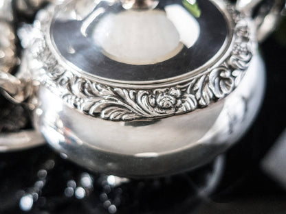 Vintage Silver Plate Coffee Service New Beverly Manor Wilcox IS 3 Piece Set